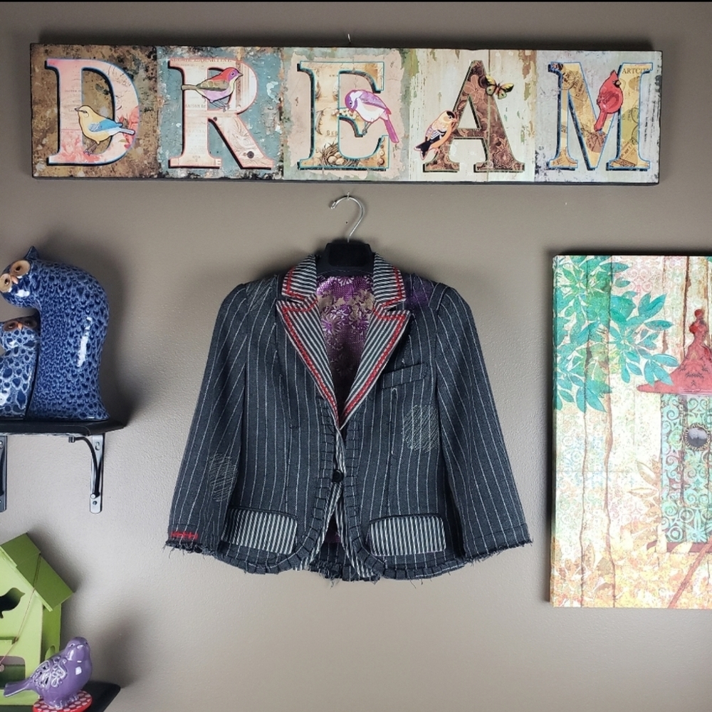Crop blazer jacket boho